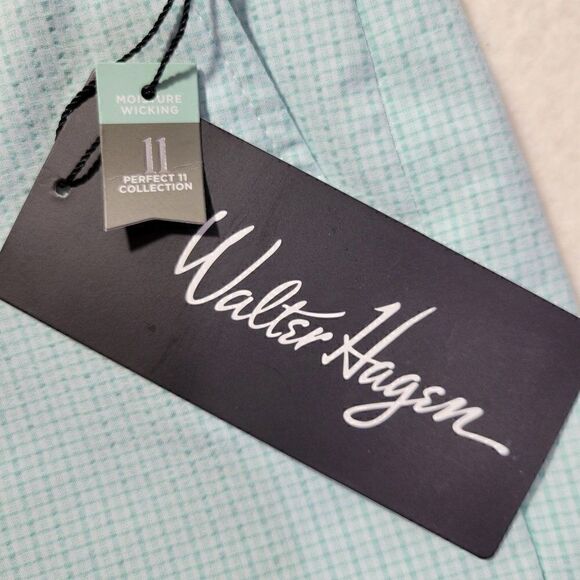 Walter Hagen Shorts Men Size 34 Seersucker Golf Gripper Stretch Waistband Green - Picture 5 of 15